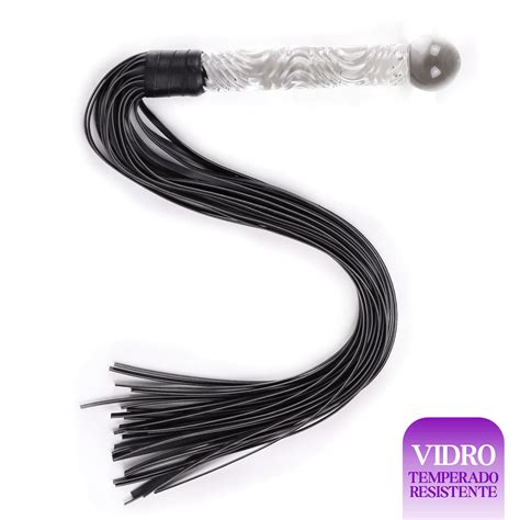 I Dildo De Vidro Chicote BDSM Transparente Libb Sex Toys Importadora Atacado Sex Shop