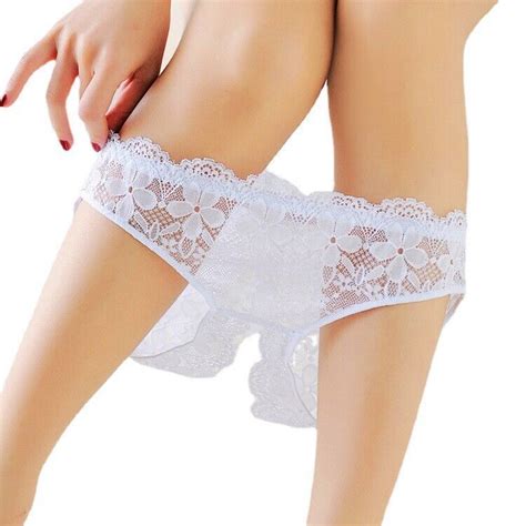 Women Sexy Lace Briefs Crotchles G String Thongs Lingerie Underwear Panties Ebay