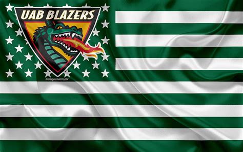 Uab Blazers American Football Team Creative American Flag Green