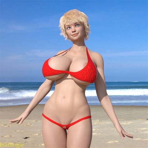 Kimberly Fossil Thong Bikini 3D Render By Bikdingle