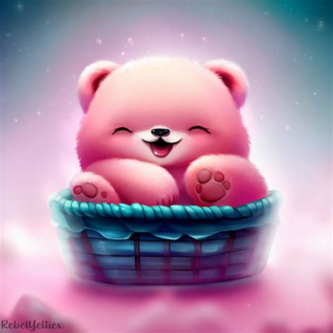 Teddy Bear Chibi In Basket By Xrebelyellx On Deviantart
