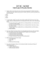AST301 Fall2021 PracticeReview Unit2.docx - AST 301 - Fall 2020 Unit ...