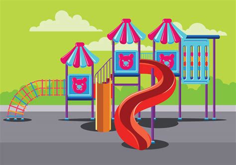 Modern Children Playground in Park or Jungle Gym 159191 Vector Art at ...