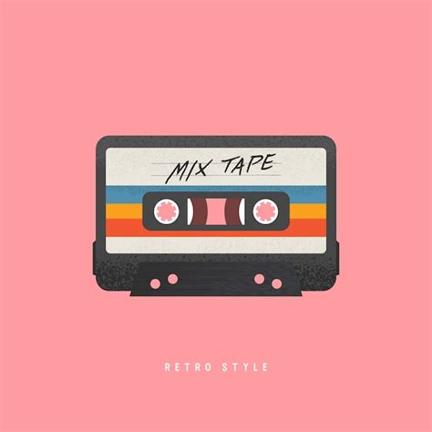 Cassette Con Etiqueta Retro Como Objeto Vintage Para La Cinta De Mezcla