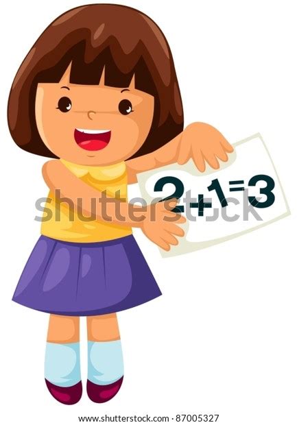 Illustration Isolated Math Girl On White Stock Vector Royalty Free