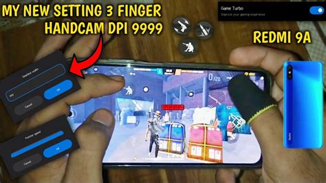 My New Setting ⚙️ 3 Finger Redmi 9a ⚡ Best Dpi Setting Handcam Dpi