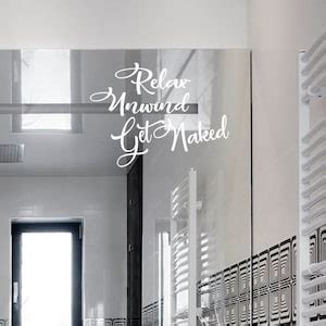 Relax Unwind Get Naked Bathroom Decal Bedroom Wall Art Shower Door