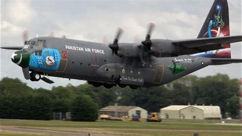 4Kᵁᴴᴰ Lockheed C 130B Hercules Pakistan Air Force PAF Takeoff Departure