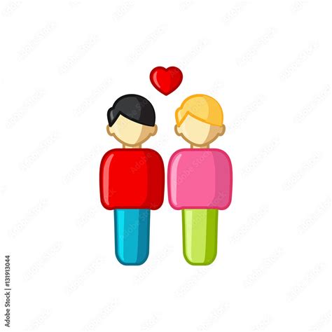 Gay Couple Icon Illustration Stock Vector Adobe Stock