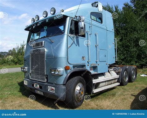Big Truck Freightliner Cascadia With A Blue Cab Royalty Free Stock