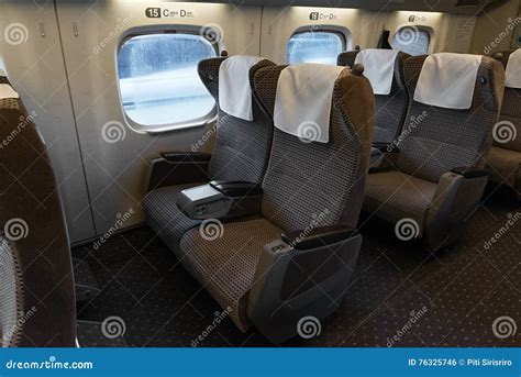 green seats   na series bullet high speed train editorial