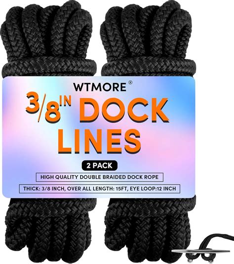 Dock Lines Boat Ropes For Docking 38 X15 Double Braided Mooring Marine