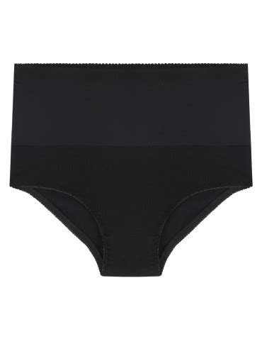 Majtki damskie maxi bikini z wysokim stanem modelujące pak CZARNY