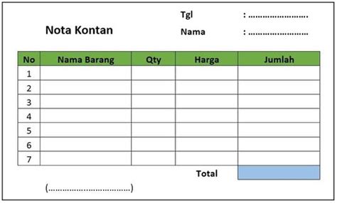 Contoh Nota Manual