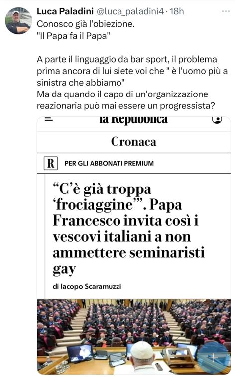 Papa Francesco e l attacco ai seminaristi gay le reazioni della comunità LGBTQIA italiana Gay it
