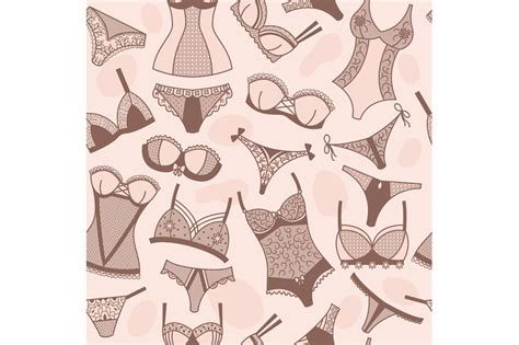 Lingerie Pattern Woman Body Clothes Seamless Background Recent Vector By ONYX TheHungryJPEG