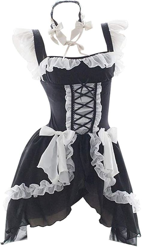 Buy Yomorio Lolita Sweet Gothic Dress Cute Anime Maid Costumes Lingerie Chiffon Ruffle Bikini