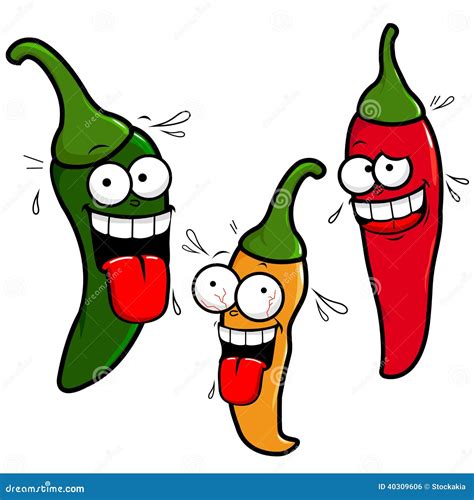 Cartoon Hot Chili Peppers Stock Vector Image