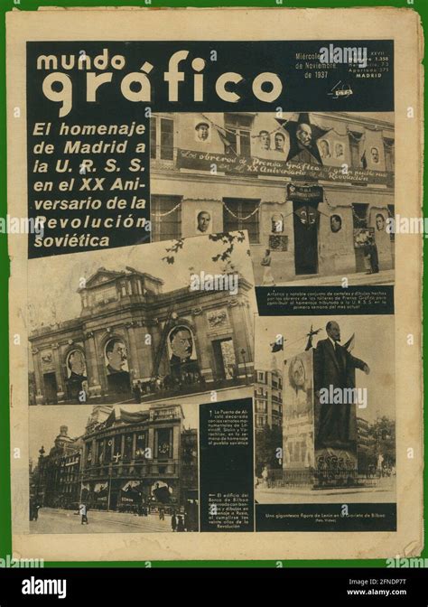 Guerra Civil Española 1936 1939 Portada De La Revista Mundo Gráfico