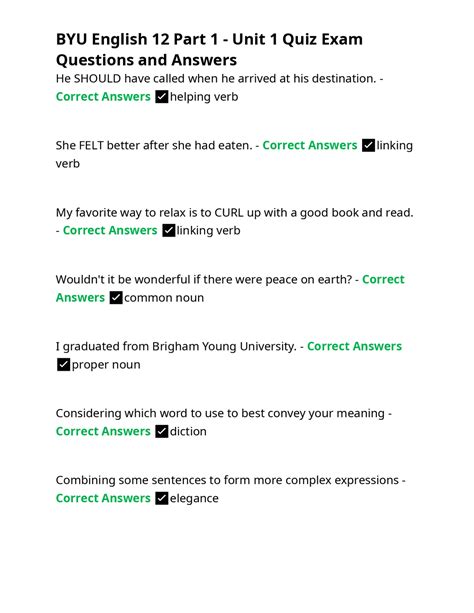 English 12 Quiz Answers