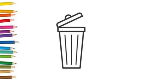 How To Draw Dustbin Dustbin Drawing Youtube