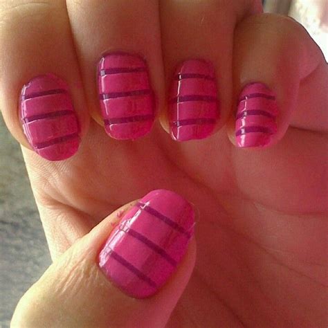 Pink and purple stripes | Hot pink nails, Striped nails, Nails