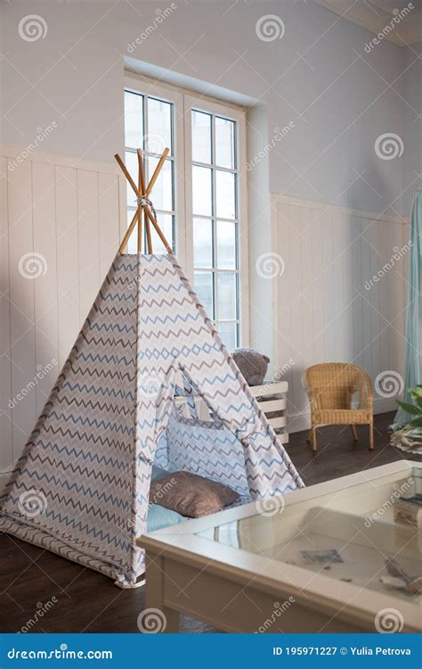 Children`s Hut With Toys In The Room Interior Of The Children`s Room