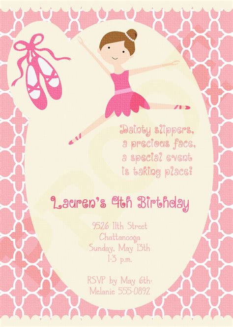 Printable Ballerina Invitation Ballerina Birthday Party Etsy