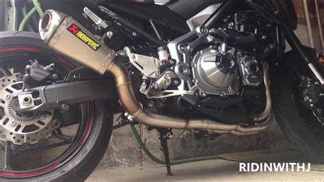 2018 KAWASAKI Z900 FULL AKRAPOVIC EXHAUST SYSTEM SOUND YouTube