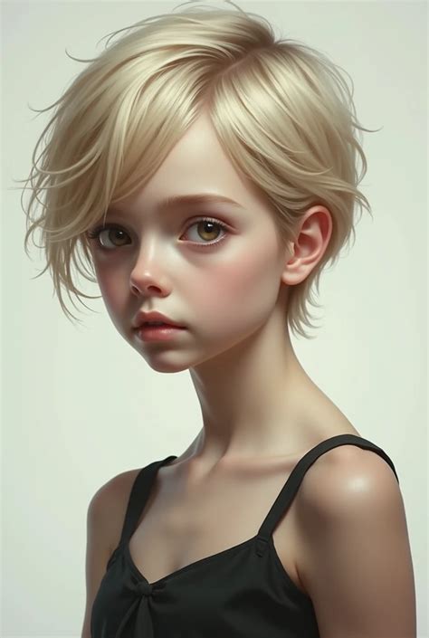 Appearance Appearing Boyish Short Blonde Hair Pale Skin Slender Figure SeaArt AI