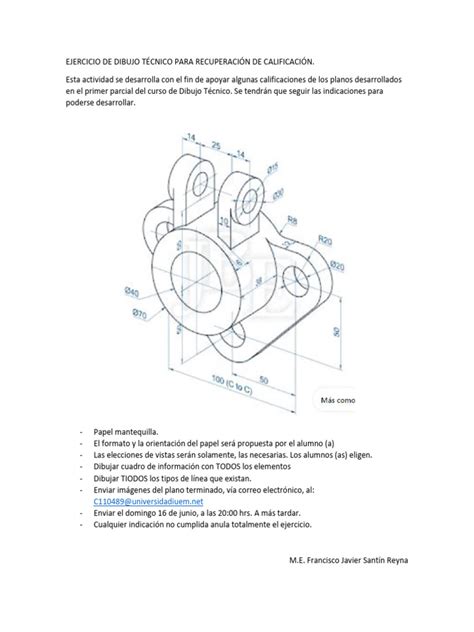 EJERCICIO DE DIBUJO TÉCNICO PARA RECUPERACIÓN DE CALIFICACIÓN | PDF