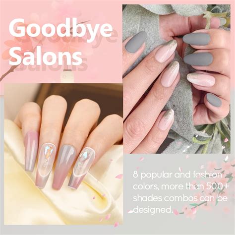 Dip Powder Nail Set Colors Classic Nude Collection Skin Tone Glitter Pastel Dipping Powder