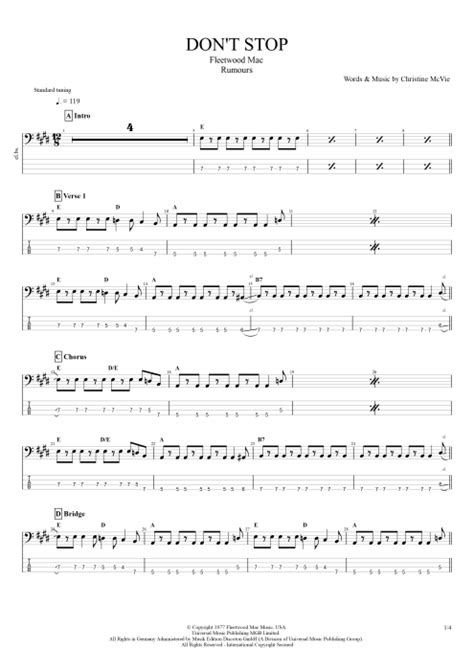 Don T Stop Tab By Fleetwood Mac Guitar Pro Full Score Mysongbook