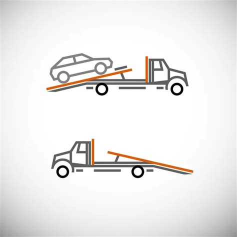 Tow Truck In Silhouette Stock Vector Retroartist