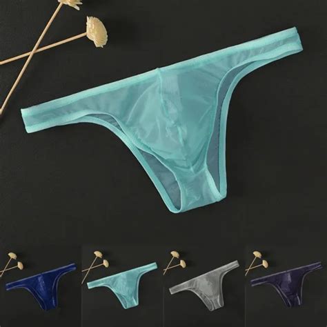 SOUS VÊTEMENT TRANSPARENT PUR Extensible Translucide Hommes Poche Bikini Boxeur EUR