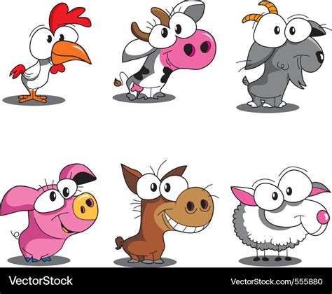 Funny farm animals Royalty Free Vector Image - VectorStock