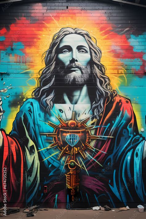 Graffiti Jesus Painting Street Art Christ Painting Jesus Christ Art