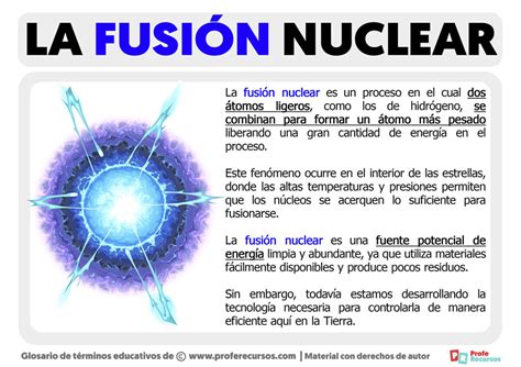 Qu Es La Fusi N Nuclear