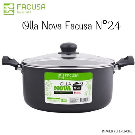 Ripley Olla Facusa Lok8959 Negro Nova Antiadherente N°24 Cm