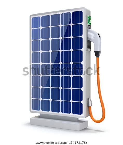 Solar Panel Car Charging Station Power ภาพประกอบสต็อก 1341731786