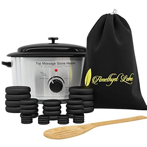 Amethyst Lake Hot Stones Massage Set With Warmer Pot Basalt Hot Stone Quart Oven Water