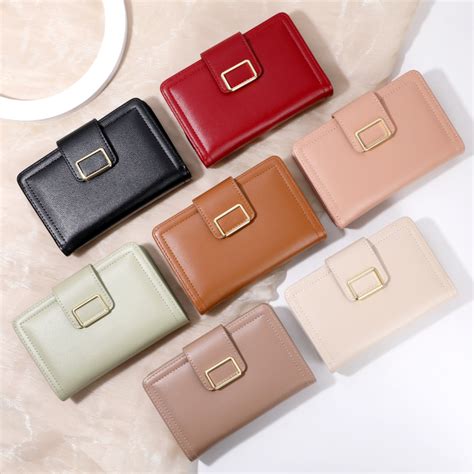 Seagloca New Korean Fashion Mult Functional Solid Color Pu Wallet For
