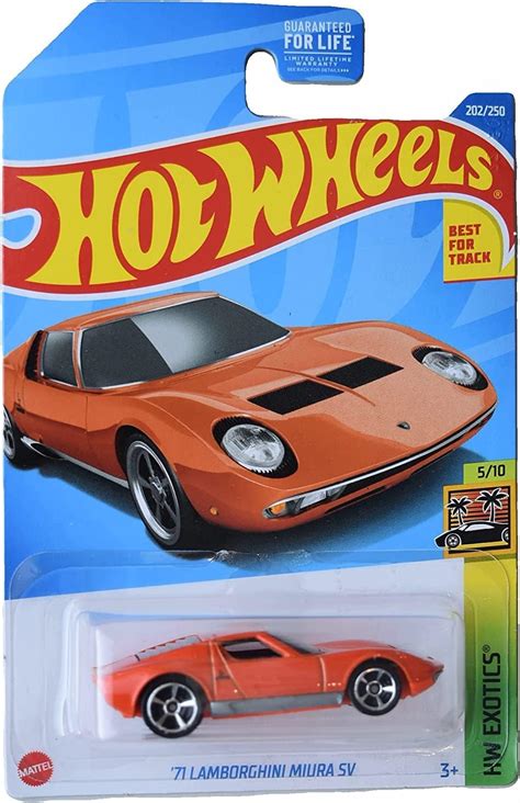 Hot Wheels ´71 Lamborghini Miura Sv Hw Exotics 5 10 Hcv34 Short Card Turuncu Track