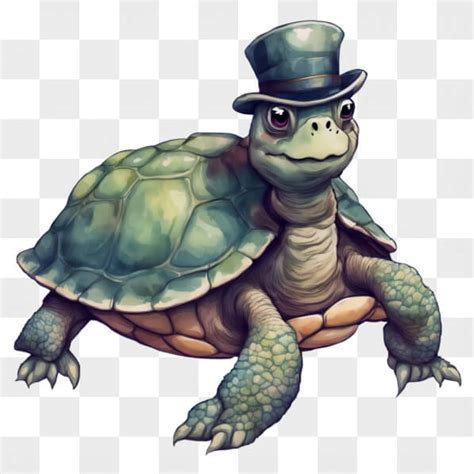 Download Turtle With Top Hat Cartoons Online Creative Fabrica