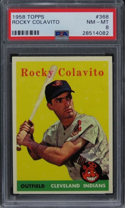 Topps Rocky Colavito Psa Nm Mt Ebay