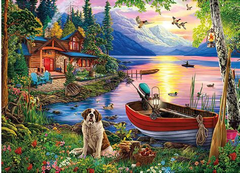 Lakeside Cabin Pieces Ceaco Puzzle Warehouse