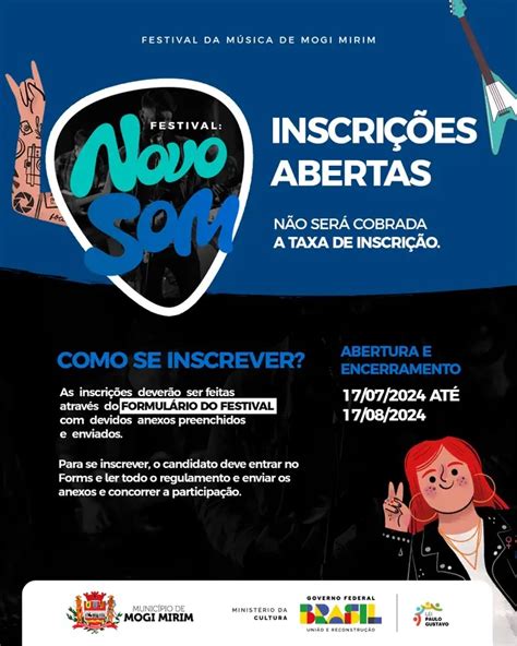 Inscri Es Abertas Para O Festival Da M Sica De Mogi Mirim Novo Som