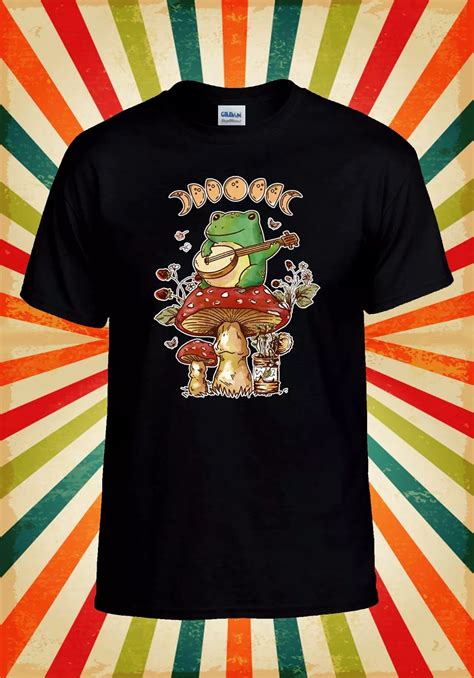 Banjo Mushroom Aesthetic Frog Men Women Unisex Vintage T Shirttop