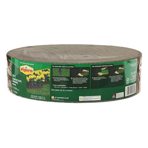 Vigoro 20 Ft X 3 5 In Rubber Landscape Edging Mt4000121cm The Home