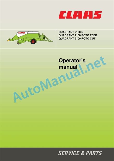 Claas Quadrant Balers Operator Manual En